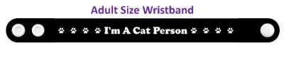 im a cat person paw prints black wristband