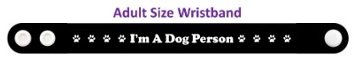 im a dog person paw print black wristband