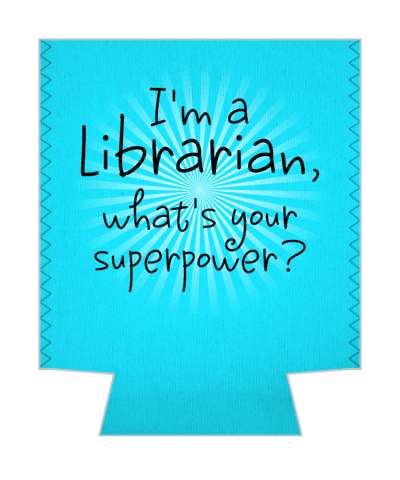 im a librarian whats your superpower bright blue rays stickers, magnet