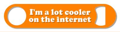 im a lot cooler on the internet orange funny social media stickers, magnet