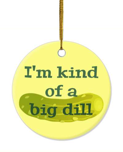 im kind of a big dill pickle big deal yellow green stickers, magnet