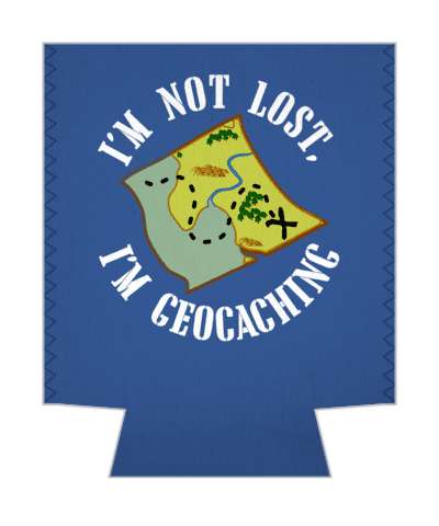 im not lost im geocaching hobby fan treasure map blue stickers, magnet