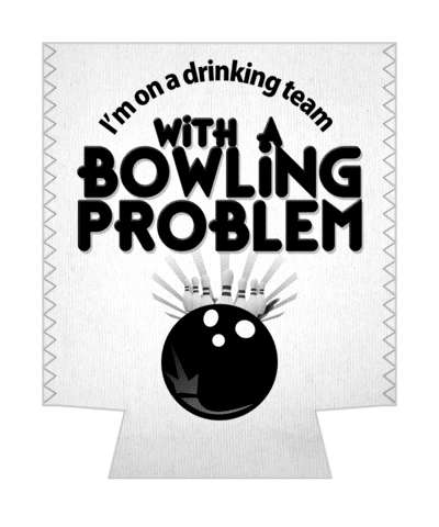 im on a drinking team with a bowling problem bowling ball pins funny fan stickers, magnet