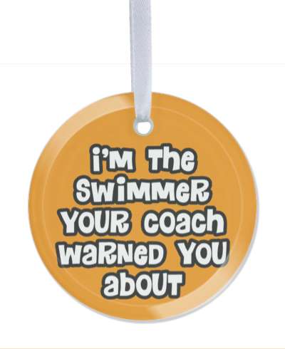 im the swimmer your coach warned you about orange funny stickers, magnet