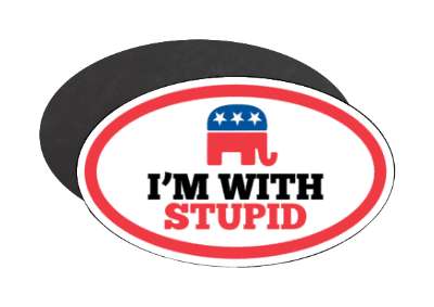 im with stupid gop elephant right wing republican symbol stickers, magnet