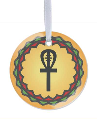 imani faith kwanzaa symbol traditional orange gradient stickers, magnet