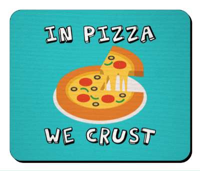 in pizza we crust funny food humor pun stickers, magnet