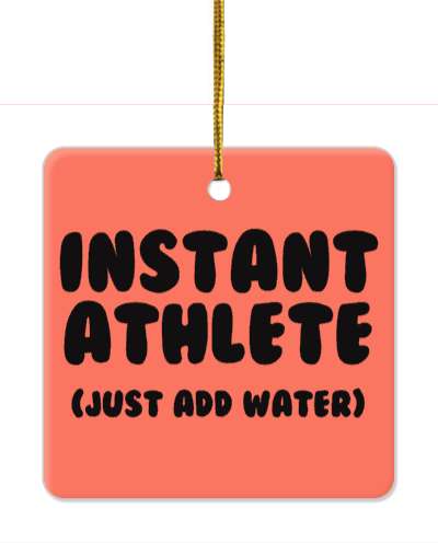 instant athlete just add water swimming saying funny stickers, magnet