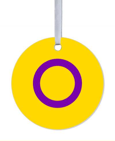 intersex pride flag lgbt metal circle stickers, magnet