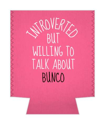 introverted but willing to talk about bunco pink stickers, magnet