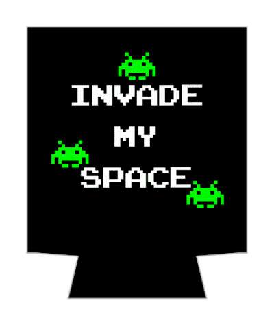 invade my space arcade aliens pixel art space invaders stickers, magnet