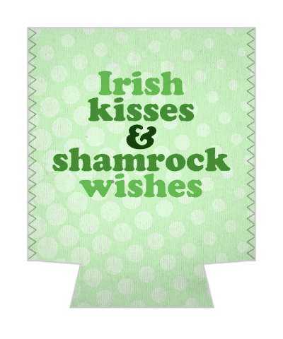 irish kisses and shamrock wishes light green circles stickers, magnet