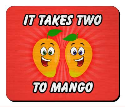 it takes two to mango tango pun smile face mangoes stickers, magnet