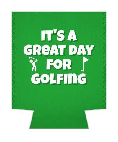 its a great day for golfing golfer golfball flag green white stickers, magnet