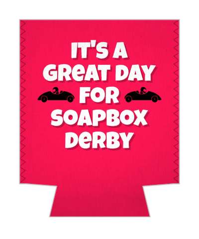 its a great day for soapbox derby red white stickers, magnet