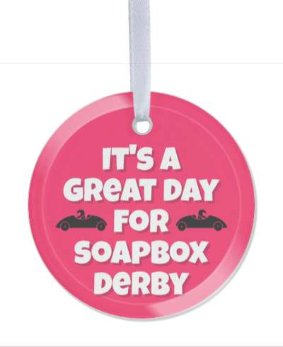 its a great day for soapbox derby red stickers, magnet
