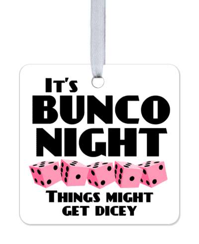 its bunco night things might get dicey funny stickers, magnet