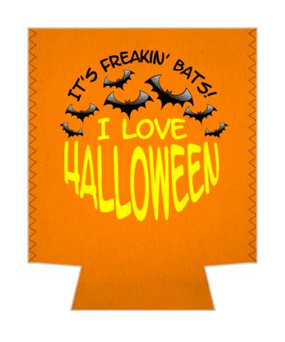 its freaking bats i love halloween orange yellow black stickers, magnet