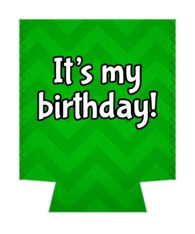 its my birthday chevron green party fun stickers, magnet