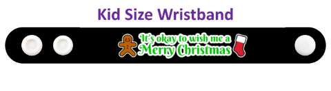 its okay to wish me a merry christmas gingerbread man stocking stickers, magnet
