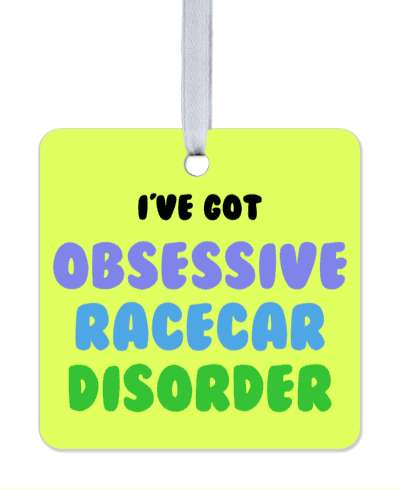 ive got ord obsessive racecar disorder funny pale green stickers, magnet