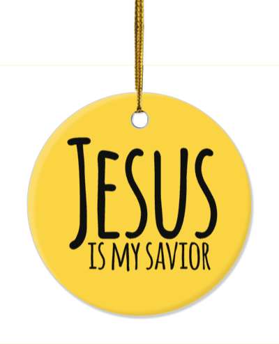 jesus is my savior orange stickers, magnet