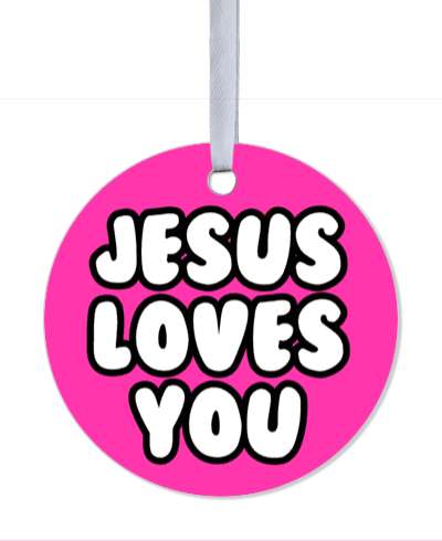 jesus loves you bold casual pink stickers, magnet