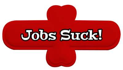 jobs suck stickers, magnet