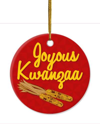 joyous kwanzaa corn cursive stickers, magnet