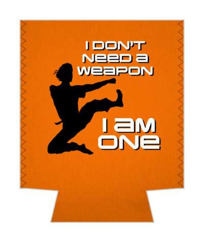 jumping silhouette marial artist i dont need a weapon i am one stickers, magnet