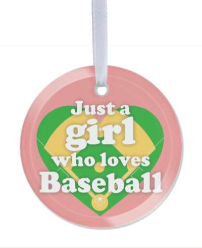 just a girl who loves baseball ball field in heart stickers, magnet