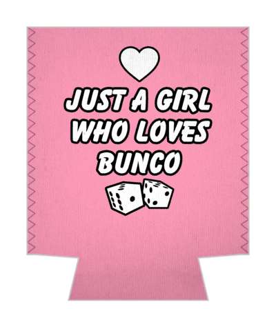 just a girl who loves bunco dice heart pink stickers, magnet