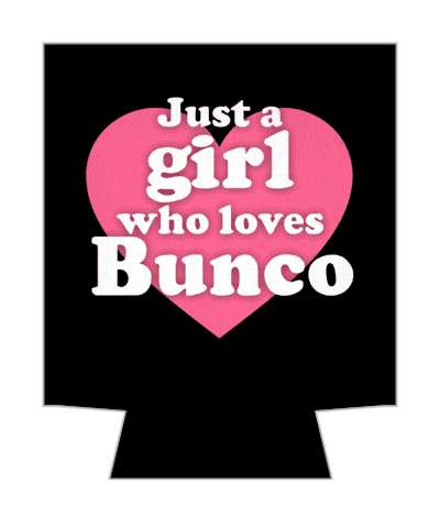 just a girl who loves bunco heart black stickers, magnet