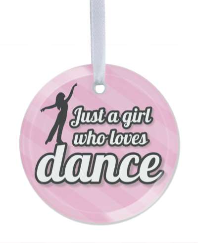 just a girl who loves dance silhouettes diagonal pink lines stickers, magnet