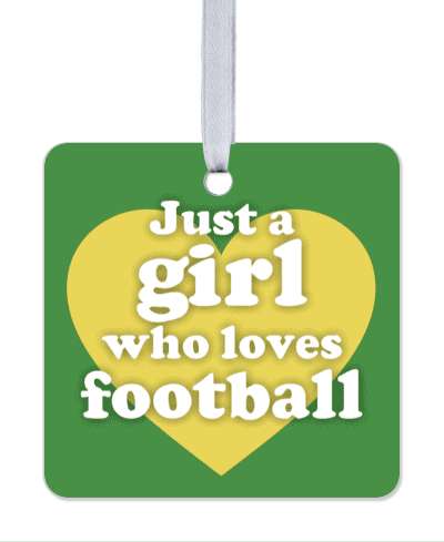 just a girl who loves football peach heart stickers, magnet
