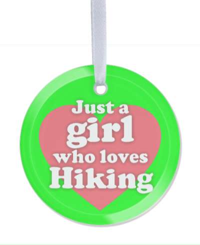 just a girl who loves hiking red heart green stickers, magnet