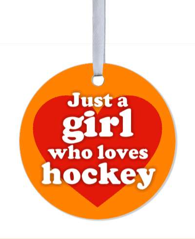 just a girl who loves hockey red heart casual stickers, magnet