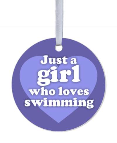 just a girl who loves swimming heart big stickers, magnet