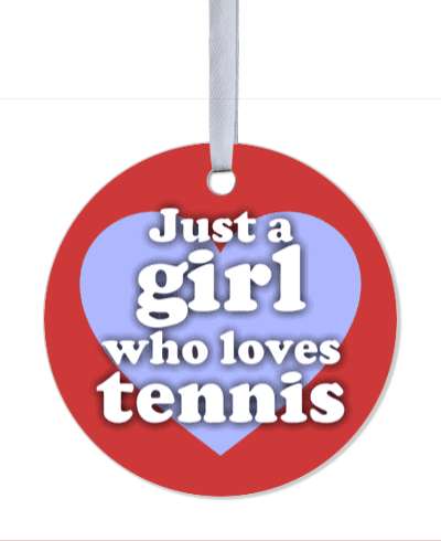 just a girl who loves tennis big heart casual stickers, magnet