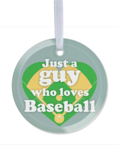 just a guy who loves baseball ball field in heart stickers, magnet