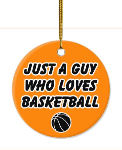 just a guy who loves basketball heart orange stickers, magnet
