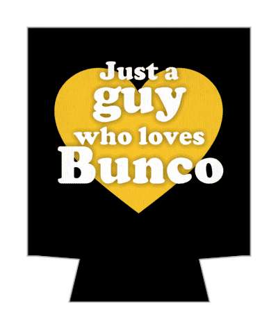 just a guy who loves bunco heart black stickers, magnet