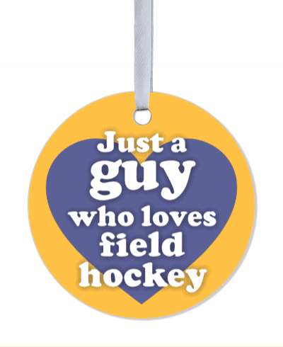 just a guy who loves field hockey big blue heart stickers, magnet