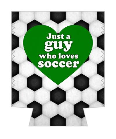 just a guy who loves soccer green heart soccerball pattern stickers, magnet