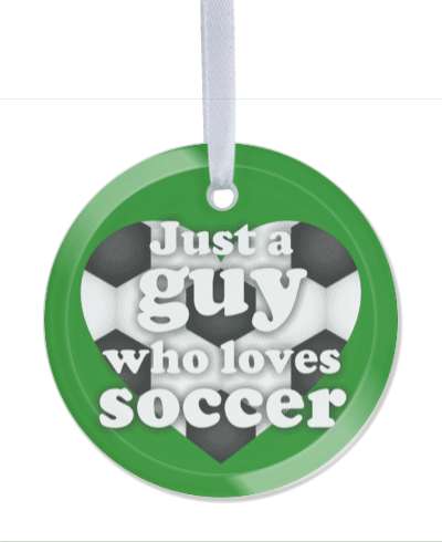 just a guy who loves soccer green soccerball pattern heart stickers, magnet