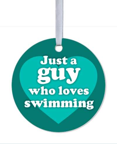 just a guy who loves swimming heart big stickers, magnet