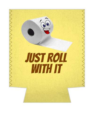just roll with it smiling toilet paper stickers, magnet