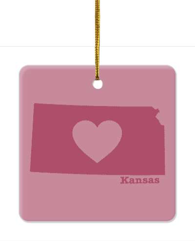 kansas state silhouette heart stickers, magnet