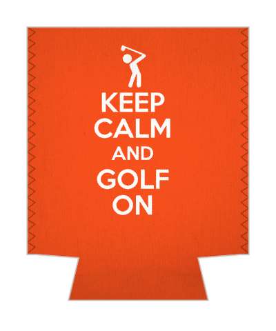 keep calm and golf on parody red golfer stickers, magnet