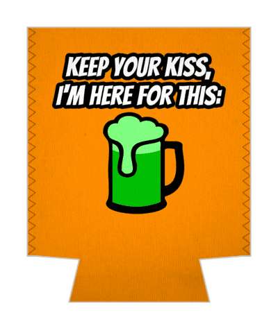 keep your kiss im here for this green beer mug orange stickers, magnet